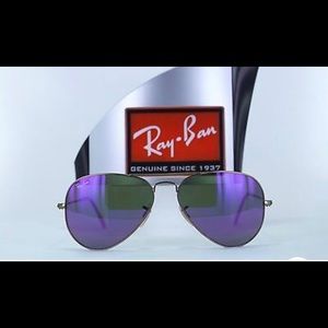 Violet Ray Ban Aviator Sunglasses
